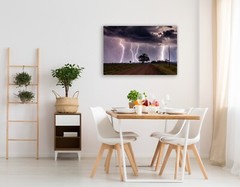 Lightning strike photography print thunderstorm wall art photo nature home decor