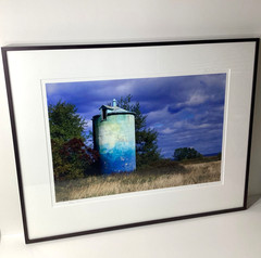 Fine Art Photograph Blue Silo Lake Michigan Shoreline Landscape Signed & Matted