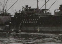 great old photo woman Danish cargo ship?? Louisiana Danmark