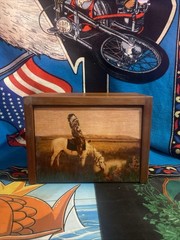 VTG Edward Curtis Native American Handmade Oasis Of The Badlands Wooden Box