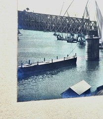 Antique Tinted SILVER GELATIN PHOTOGRAPH, Felucca Boats Kasr El-Nir CAIRO EGYPT