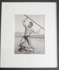 Vintage BRUCE OF LA Black & White photo, Mr. USA 1948 framed Gay, LGBTQ+, 1950s