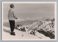Verbier Valais Switzerland 1968 – Savoleyre’s Woman with Ski Pole – Vintage Photo 1960s