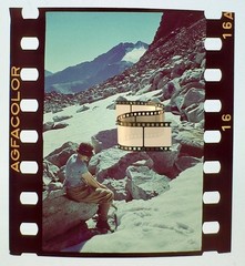 Original Agfacolor Colour Slide 3.5x4cm – Mountaineers in the Alps – 1938-39