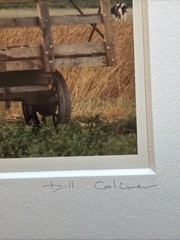 Bill Coleman Signed Amish No 682 AP Matted Photograph Farmers Horse Wagon