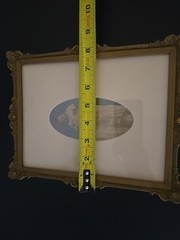Vtg Victorian Baby Framed Cameo Picture Ornate Gold Syroco Style Frame