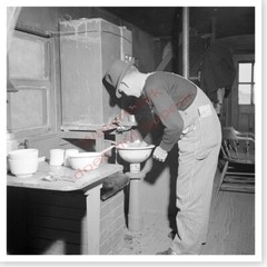 ATSF Atchison Topeka Santa Fe Railroad 1943 Meal In Caboose 10 x 10 Photo