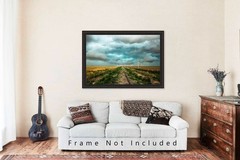Train Tracks Leading to Stormy Sky in Colorado Photography Print