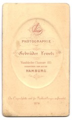 Photography Gebrüder Lewetz, Hamburg, Wandsbeker Chaussee 105, portrait of a junior