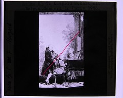 Mozart Wolfgang Amadeus Family Leopold in Paris Old Glass Picture 8.5 x 10 cm