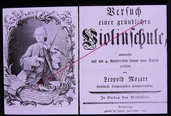 Mozart Leopold Violin School 1756 Old Glass Picture 8.5 x 10 cm