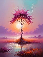 Pink Tree – Digital Image Picture PC Phone Background AI Art, 8 images – #20