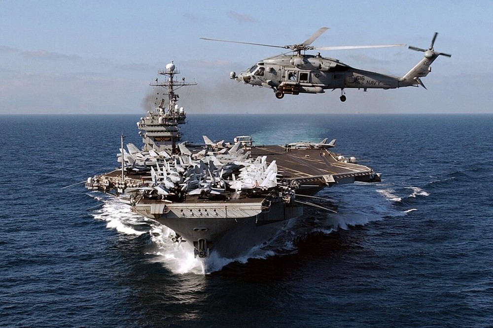 New Photo: Aircraft Carrier USS JOHN F. KENNEDY & “Seahawk” Helicopter -6 Sizes