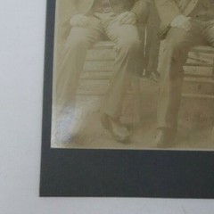 Antique Cabinet Card Photograph- Three teenage boys sitting and standing in suit