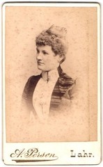 Photograph A. Person, Lahr i. B., Luisenstraße, portrait woman with updo