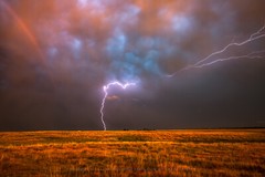 Storm Photography Print – Picture of Lightning Strike at Dusk in Oklahoma