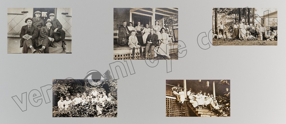 5 Antique Photos Early 1900s Friends Outdoors People DIGITAL DOWNLOAD You Print