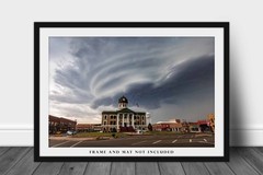 Storm Photography Print: Oklahoma Courthouse Supercell Thunderstorm Photo