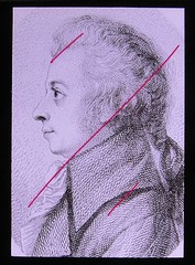 Mozart Wolfgang Amadeus Portrait Dora Stock Old Glass Picture 8.5 x 10 cm