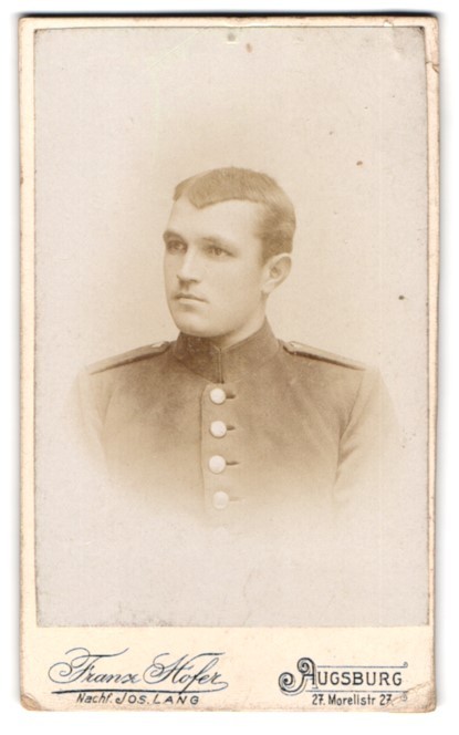 Photograph Franz Hofer, Augsburg, Morellstr 27, portrait of a soldier in Unifo