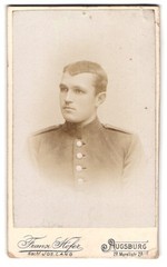 Photograph Franz Hofer, Augsburg, Morellstr 27, portrait of a soldier in Unifo