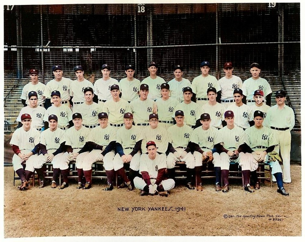1941 NY Yankees 8×10 Colorized Print-FREE SHIPPING