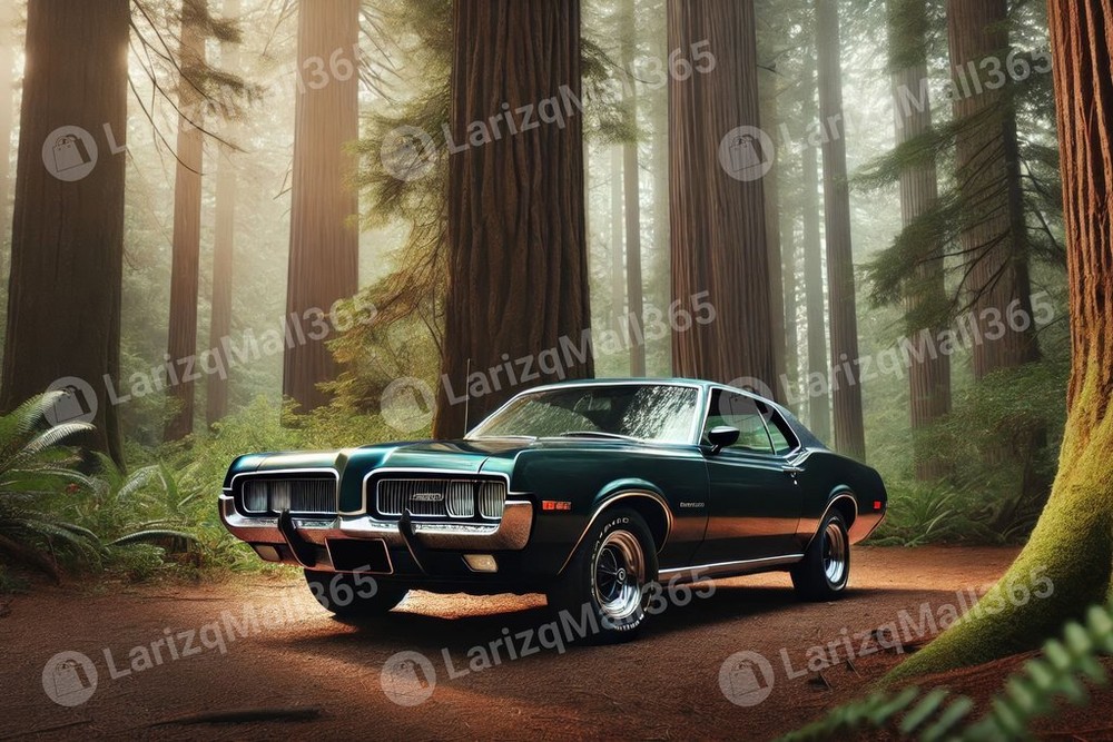 Digital Photo Background Wallpaper Vintage Retro 1970 Mercury Cougar