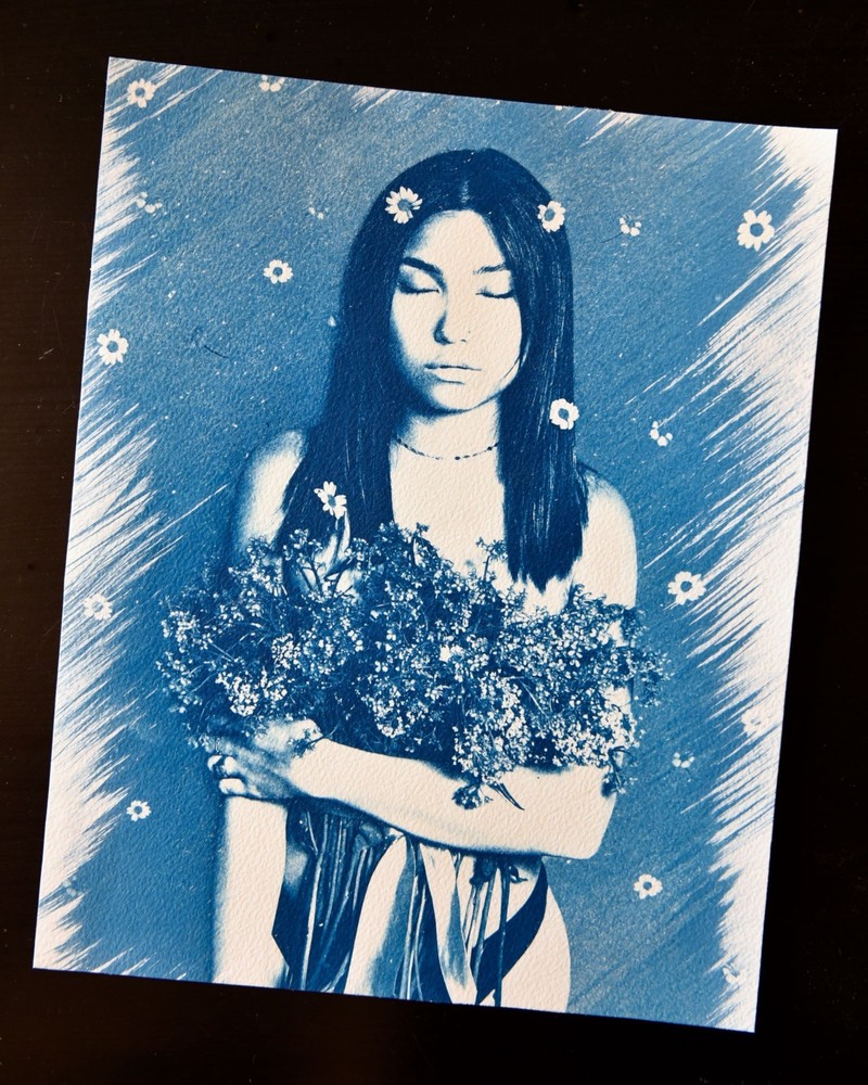 Cyanotype – Original Handmade Fine Art Photo – female portrait by Adam’s Lilith
