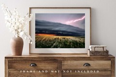 Storm Photography Print – Picture of Thunderstorm with Lightning in Kansas
