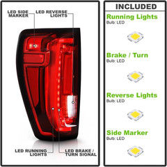 – for [Factory LED Type] 2019-2023 GMC Sierra 1500 Full LED Tail Light Brake Lam
