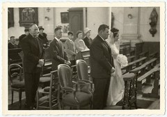 Lot Of 8 Photos Antique On. 1950 60 – Wedding Church Famille