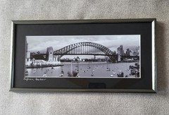 Framed Art Panoramic Photography Sydney Harbour Opera House Bridge VINTAGE 90s