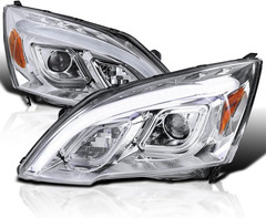 JDM Chrome LED Projector Headlights Compatible with 2007-2011 Honda CR-V, Left +