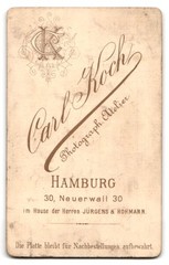 Photograph Carl Koch, Hamburg Neuerwall 30, portrait young middle-class man