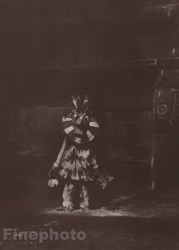 c.1900/72 EDWARD CURTIS Photogravure NATIVE AMERICAN INDIAN Dancer Costume 11×14