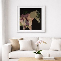 FLORAL HORSE art photo, unframed. Made to order. Different sizes available.