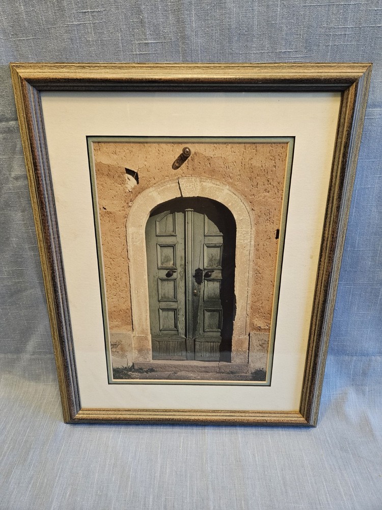 R.A. Rocz Photography Art Green Door With Distressed Faux Wood Frame