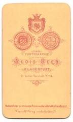 Photograph Alois Beer, Klagenfurt, young woman and man in dark dress with gef