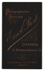 Photograph Ernst Rost, Dresden, Wettinerstrasse 15, portrait fashionably dressed