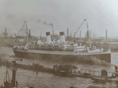 Hans Breuer Photography From 1927 Ship Monte Sarmiento Port Hamburg.