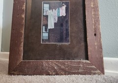 Laundry on the Line Reclaimed Wood Frame Jack Miller Original Photograph 11×12.5