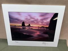 Set of Signed Photography 11 x 14 Matted, One Framed, Seashore and Lake Scene