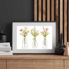 Floral Vase Wall Art Printable | Modern Botanical Decor | Digital Download Print
