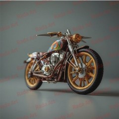 Digital Poster Vintage Image Artwork Art Ai Picture Photo Wallpaper Bike Vehicle