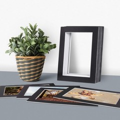 , Pack of 10, Acid-Free 16×20 Black Pre-Cut Picture Mats for 11×14 Photos wit…