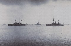 1910 panoramic photo, British warships off Lisbon (?)