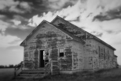 Fine Art Photography, Black and White print, 8×12, Abandoned School, Western NE