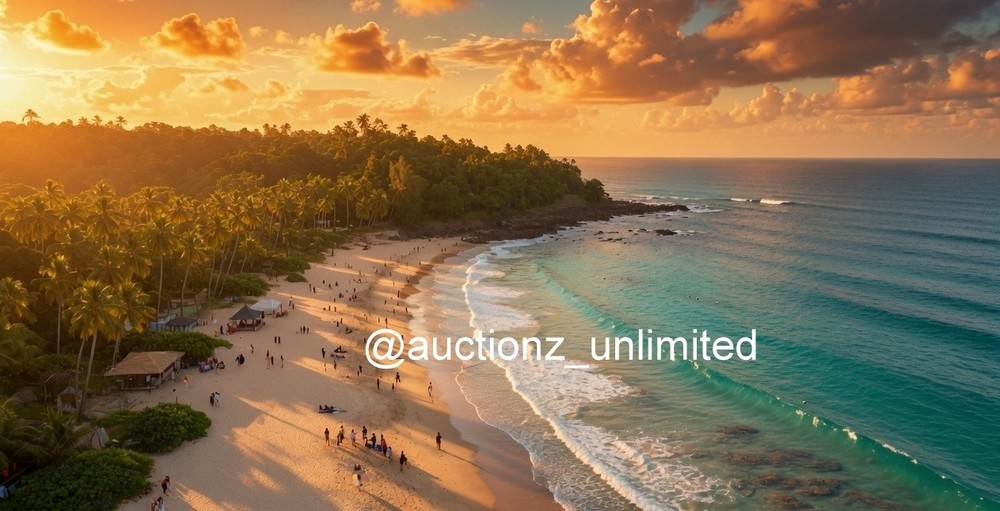Golden Hour Aerial Beach Sunset Drone View Digital Wallpaper High Resolution