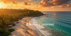 Golden Hour Aerial Beach Sunset Drone View Digital Wallpaper High Resolution