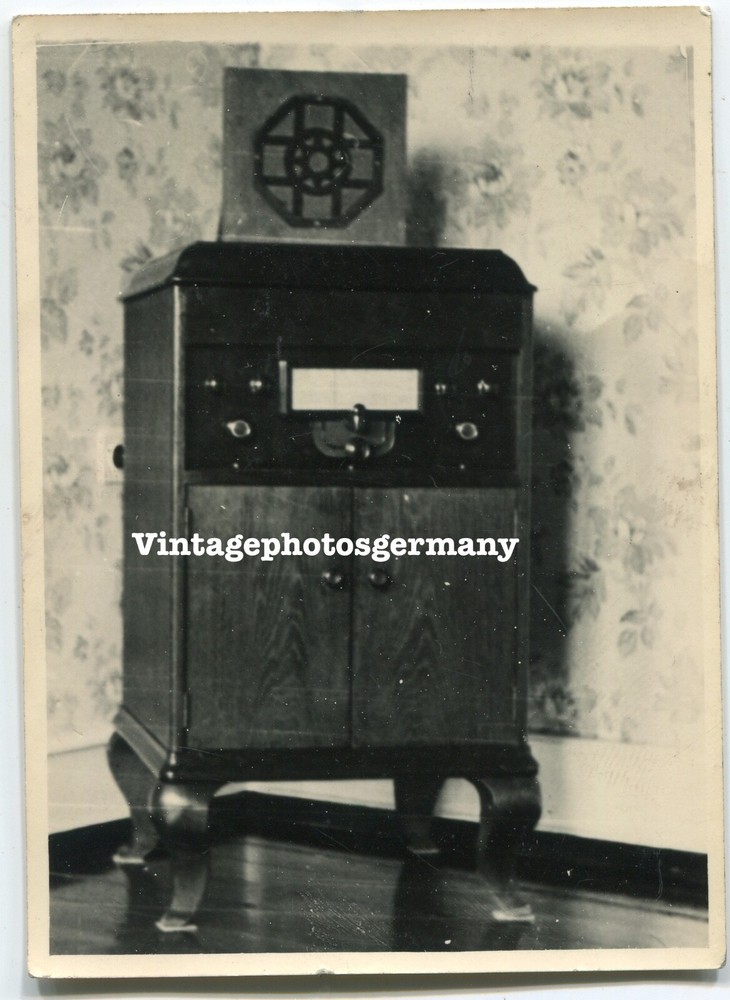 D1662 Foto 20er Jahre Radio Lautsprecher Technik Kopfhörer Musiktruhe Radiogerät